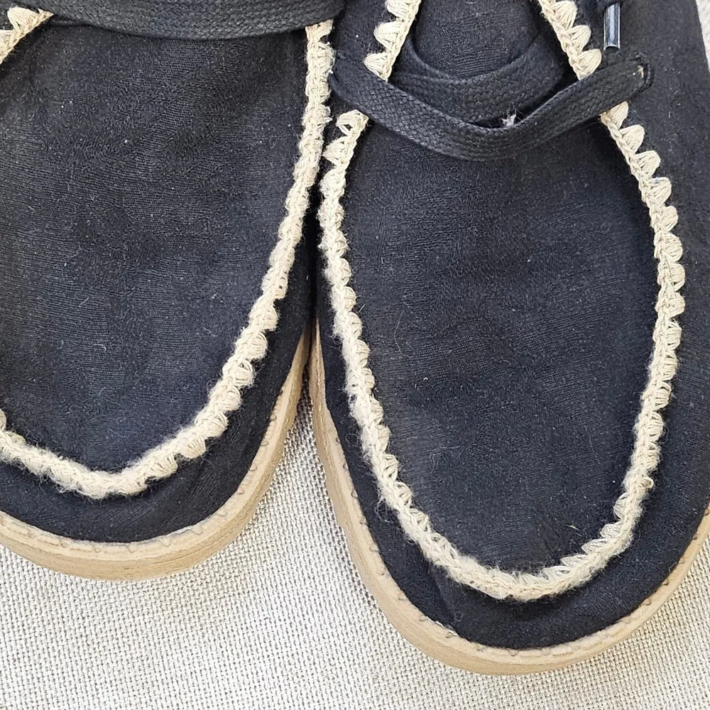 Hey Dude Wendy Crochet Black Womens Loafers Size 8 Moccasins Slip On Shoes - Picture 8 of 8